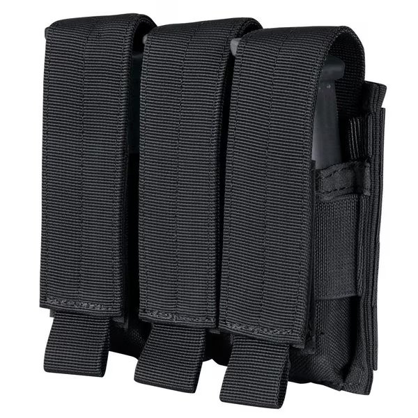 TRIPLE PISTOL MAG POUCH, BLACK, Condor Outdoor Products, Mfr#: MA52-002